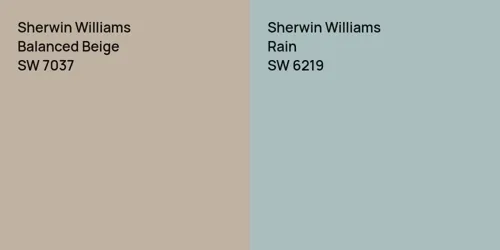 SW 7037 Balanced Beige vs SW 6219 Rain