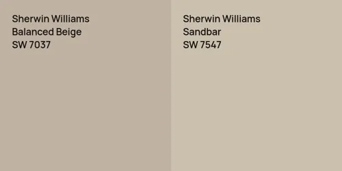 SW 7037 Balanced Beige vs SW 7547 Sandbar