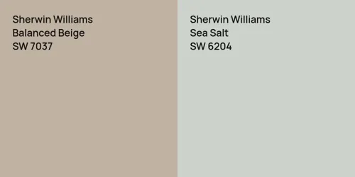 SW 7037 Balanced Beige vs SW 6204 Sea Salt