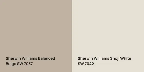 SW 7037 Balanced Beige vs SW 7042 Shoji White