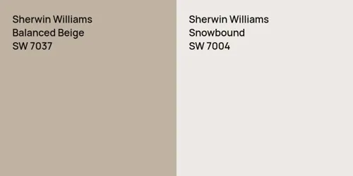 SW 7037 Balanced Beige vs SW 7004 Snowbound