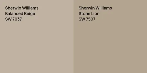 SW 7037 Balanced Beige vs SW 7507 Stone Lion