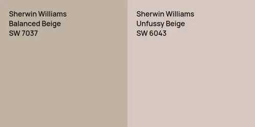 SW 7037 Balanced Beige vs SW 6043 Unfussy Beige