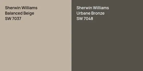 SW 7037 Balanced Beige vs SW 7048 Urbane Bronze