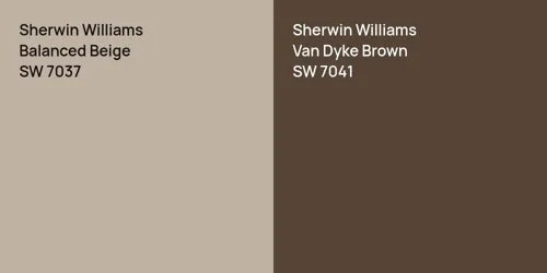 SW 7037 Balanced Beige vs SW 7041 Van Dyke Brown