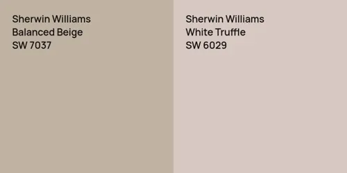 SW 7037 Balanced Beige vs SW 6029 White Truffle