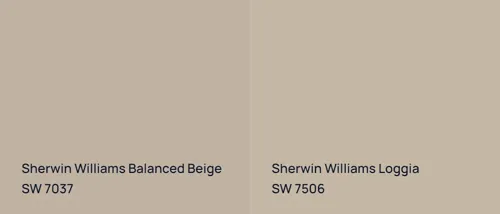 SW 7037 Balanced Beige vs SW 7506 Loggia