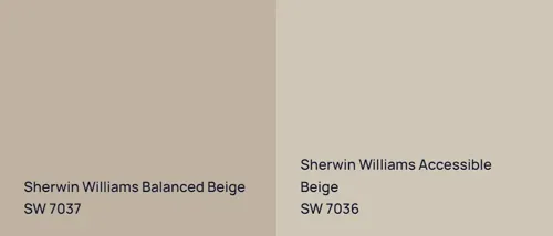 SW 7037 Balanced Beige vs SW 7036 Accessible Beige