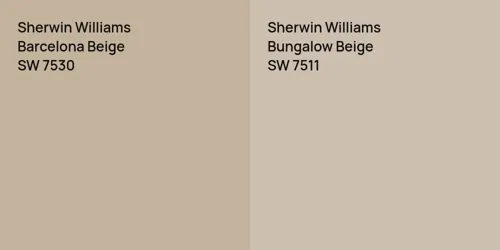 SW 7530 Barcelona Beige vs SW 7511 Bungalow Beige