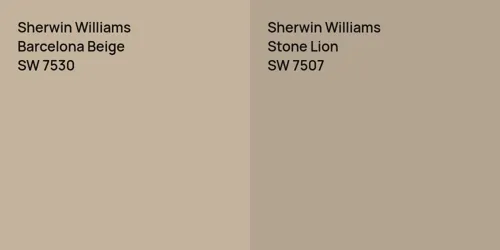 SW 7530 Barcelona Beige vs SW 7507 Stone Lion