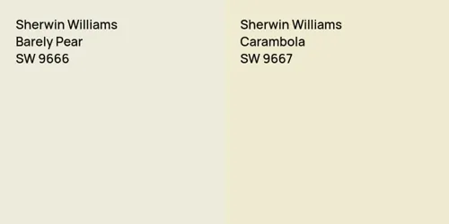 SW 9666 Barely Pear vs SW 9667 Carambola