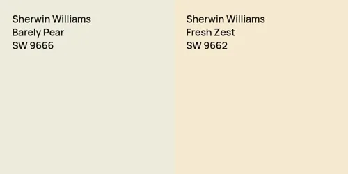 SW 9666 Barely Pear vs SW 9662 Fresh Zest