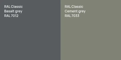 RAL 7012 Basalt grey vs RAL 7033  Cement grey