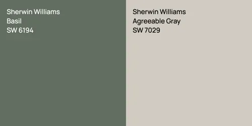 SW 6194 Basil vs SW 7029 Agreeable Gray