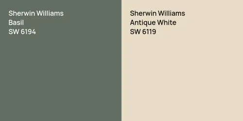 SW 6194 Basil vs SW 6119 Antique White