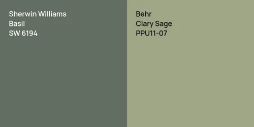 SW 6194 Basil vs PPU11-07 Clary Sage