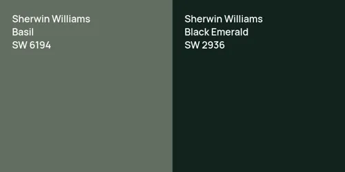 SW 6194 Basil vs SW 2936 Black Emerald