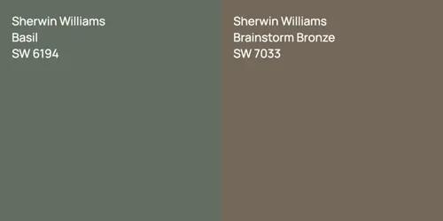 SW 6194 Basil vs SW 7033 Brainstorm Bronze