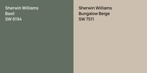 SW 6194 Basil vs SW 7511 Bungalow Beige