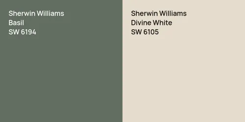 SW 6194 Basil vs SW 6105 Divine White