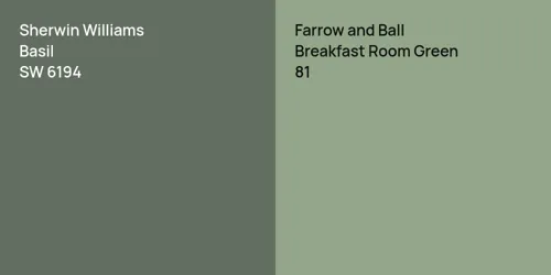 SW 6194 Basil vs 81 Breakfast Room Green