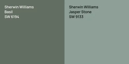 SW 6194 Basil vs SW 9133 Jasper Stone