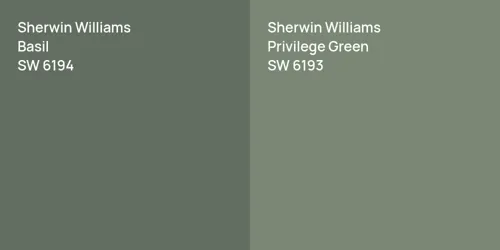 SW 6194 Basil vs SW 6193 Privilege Green