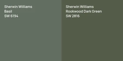 SW 6194 Basil vs SW 2816 Rookwood Dark Green