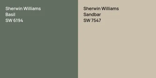 SW 6194 Basil vs SW 7547 Sandbar