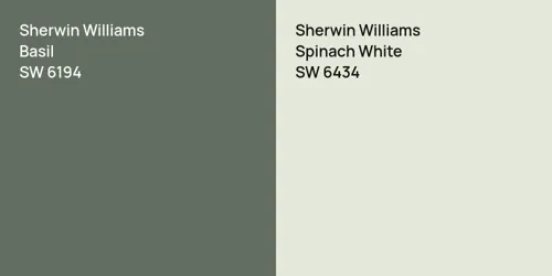 SW 6194 Basil vs SW 6434 Spinach White