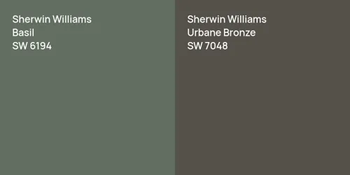 SW 6194 Basil vs SW 7048 Urbane Bronze