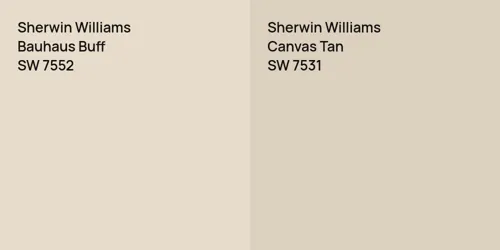 SW 7552 Bauhaus Buff vs SW 7531 Canvas Tan