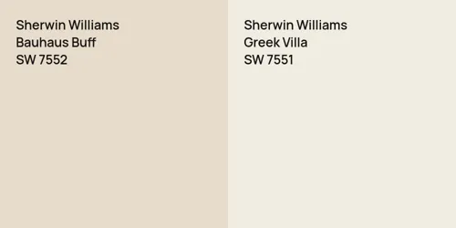 SW 7552 Bauhaus Buff vs SW 7551 Greek Villa