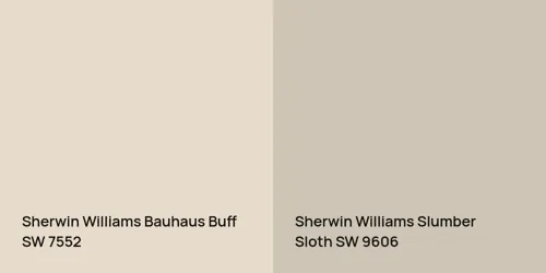 SW 7552 Bauhaus Buff vs SW 9606 Slumber Sloth