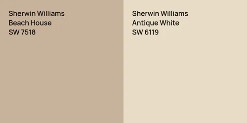 SW 7518 Beach House vs SW 6119 Antique White