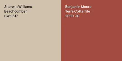 SW 9617 Beachcomber vs 2090-30 Terra Cotta Tile