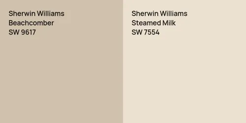 SW 9617 Beachcomber vs SW 7554 Steamed Milk