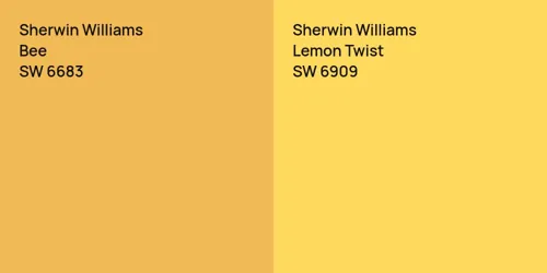 SW 6683 Bee vs SW 6909 Lemon Twist