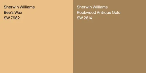 SW 7682 Bee's Wax vs SW 2814 Rookwood Antique Gold