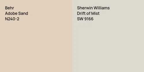 N240-2 Adobe Sand vs SW 9166 Drift of Mist