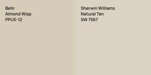 Behr Almond Wisp vs. Sherwin Williams Natural Tan comparison