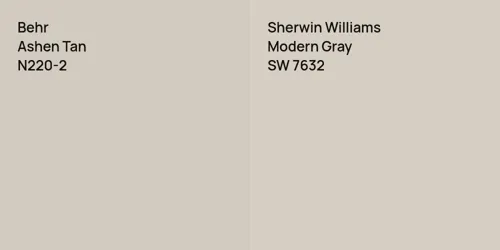 N220-2 Ashen Tan vs SW 7632 Modern Gray