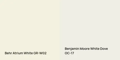 GR-W02 Atrium White vs OC-17 White Dove