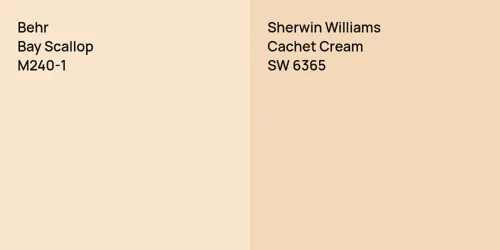 M240-1 Bay Scallop vs SW 6365 Cachet Cream