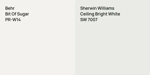 PR-W14 Bit Of Sugar vs SW 7007 Ceiling Bright White