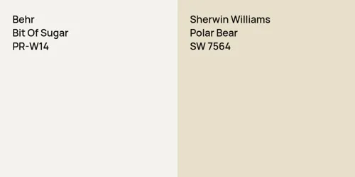 PR-W14 Bit Of Sugar vs SW 7564 Polar Bear