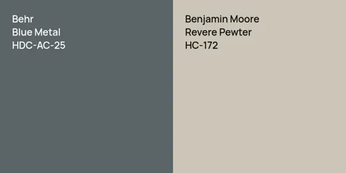 HDC-AC-25 Blue Metal vs HC-172 Revere Pewter