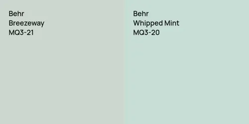 MQ3-21 Breezeway vs MQ3-20 Whipped Mint