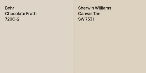 720C-2 Chocolate Froth vs SW 7531 Canvas Tan