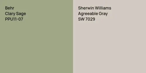 PPU11-07 Clary Sage vs SW 7029 Agreeable Gray